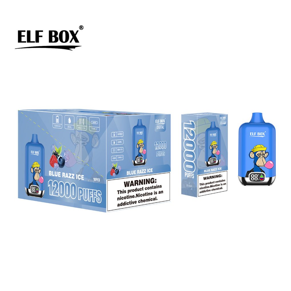 blue razz ice elf box digital 12000 bivpebd12000