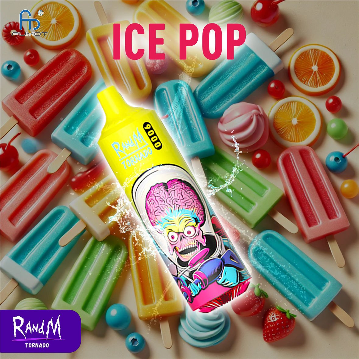 Ice Pop RandM Tornado Vape 9000 bivprt9000